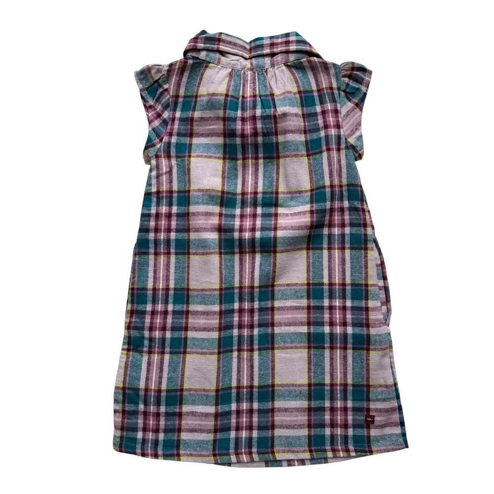 NWT Tea Collection Plaid Flannel Collared Dress Size 5 - Picture 4 of 5